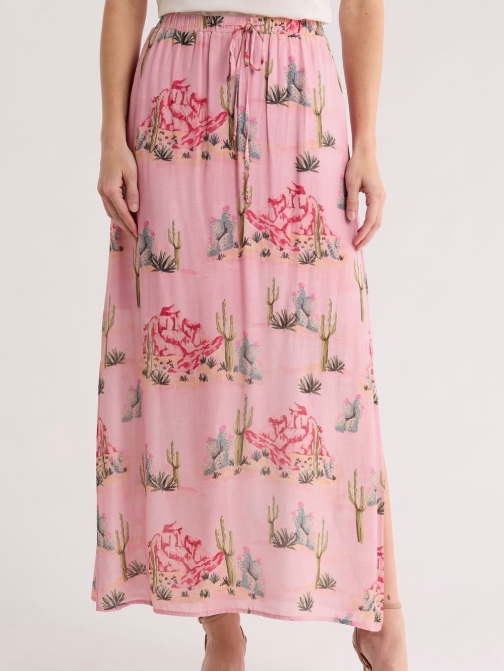 DR2 by Daniel Rainn Desert Cactus Maxi Skirt